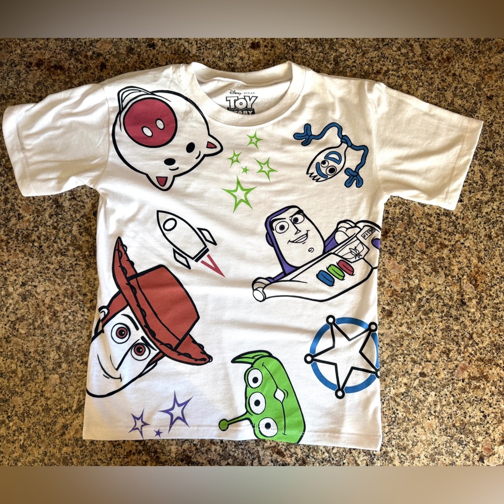 Disney Pixar Toy Story Characters Kids T-Shirt Size 7